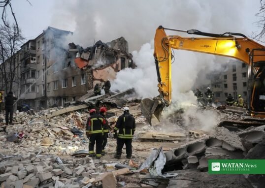 Ukraine energy ceasefire: rescue workers in Kharkiv after a Russian missile strike