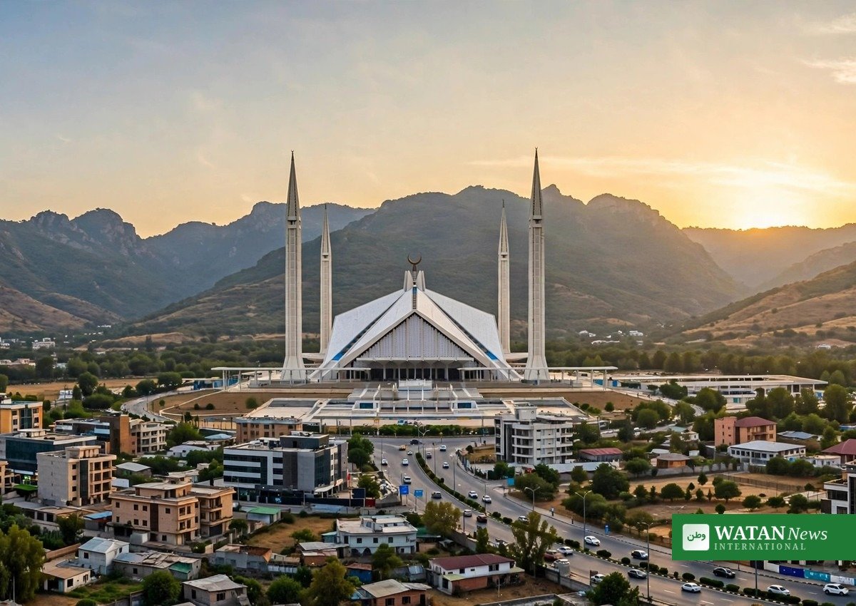 اسلام آباد میں فیصل مسجد اور مارگلہ کی پہاڑیاں — انتونیو گوتریس کے متوقع دورے کا میزبان شہر