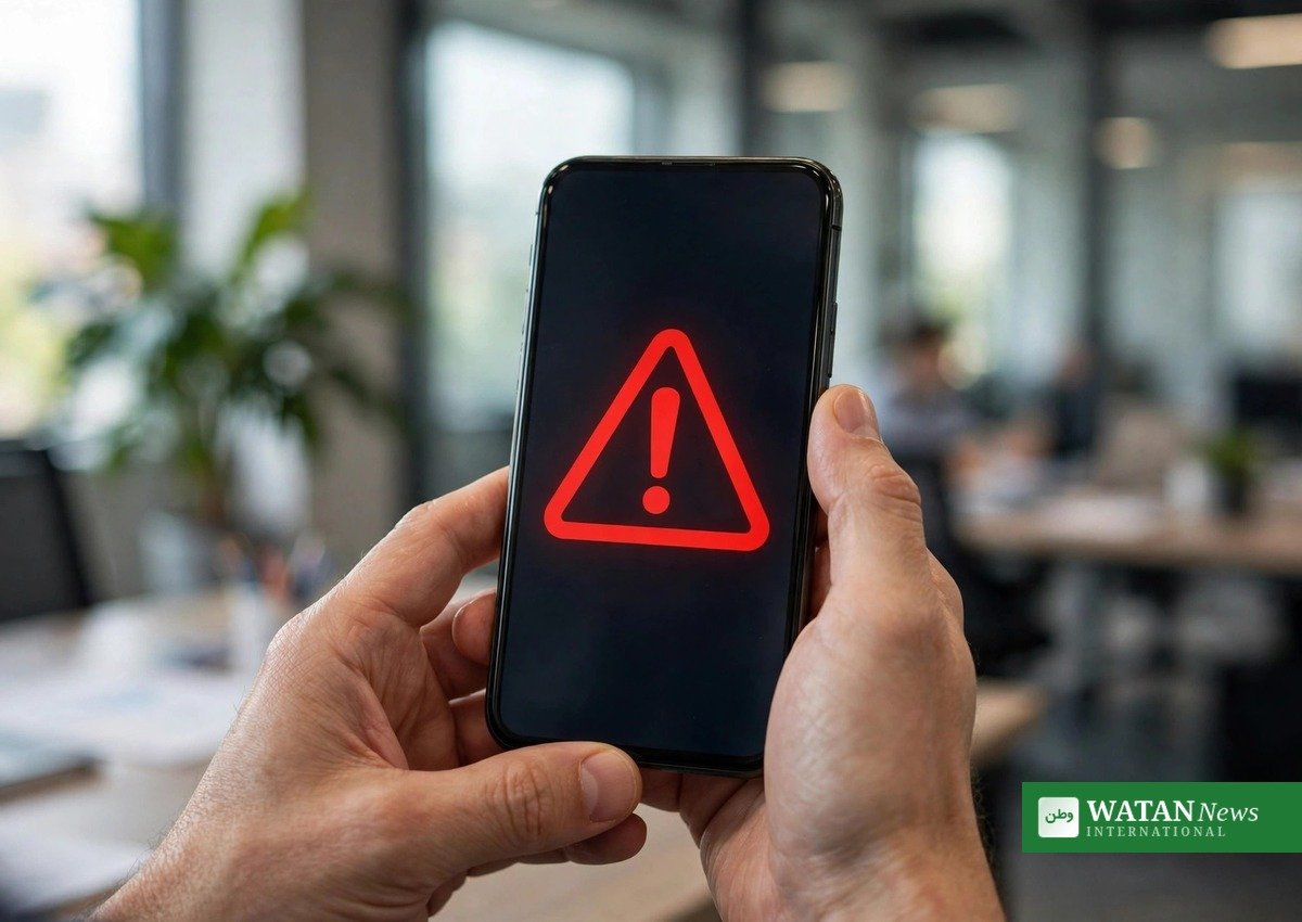 Smartphone med advarselssymbol &mdash; CPR-l&aelig;kket &oslash;ger risikoen for trov&aelig;rdig phishing