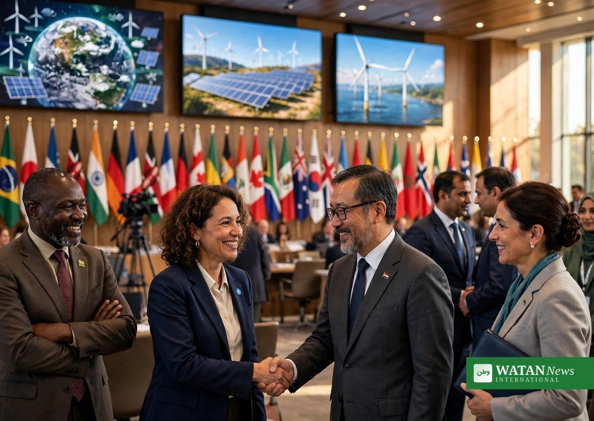 Climate diplomats at an international conference - Green Ambassador explainer