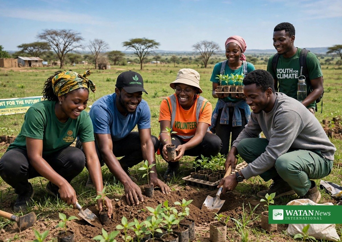 Young African climate volunteers planting trees - South-East NDC Climate Summit