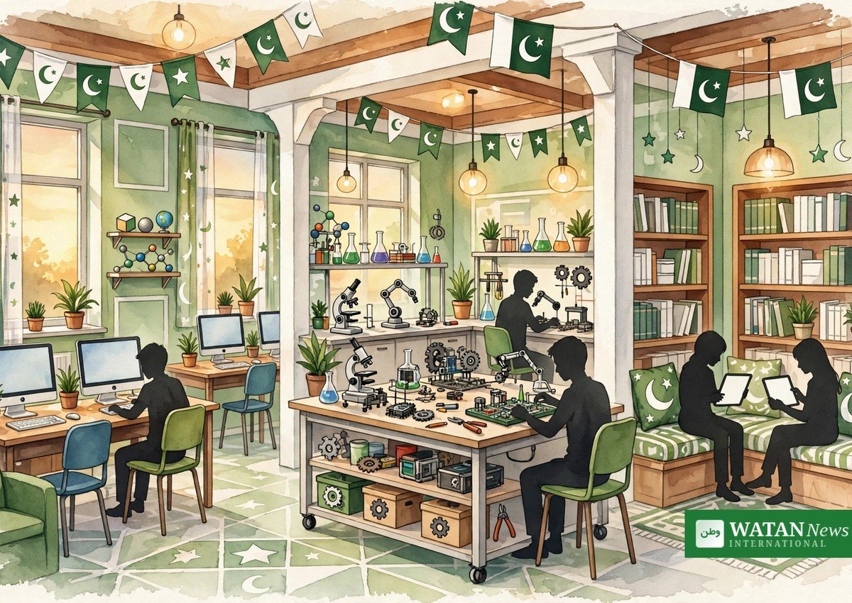 جدید اسکول کی کلاس رومز، لیبز اور لائبریری کی علامتی تصویر — طلبا کے لیے معیاری تعلیمی ماحول