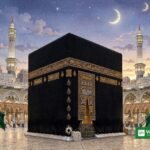 غروبِ آفتاب کے وقت خانہ کعبہ کی علامتی تصویر — حرمین شریفین کے تحفظ کے حوالے سے ڈی جی آئی ایس پی آر کے بیان کی خبر