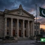 شام کے وقت عدالت کی عمارت اور پاکستانی پرچم کی علامتی تصویر — راء مبینہ ایجنٹ اپیل کی خبر