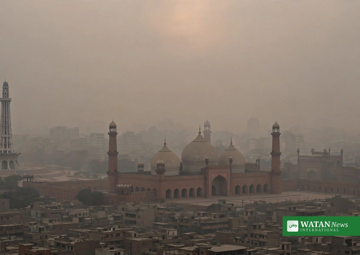سموگ کی چادر میں ڈوبا لاہور کا شہر اور تاریخی عمارتیں