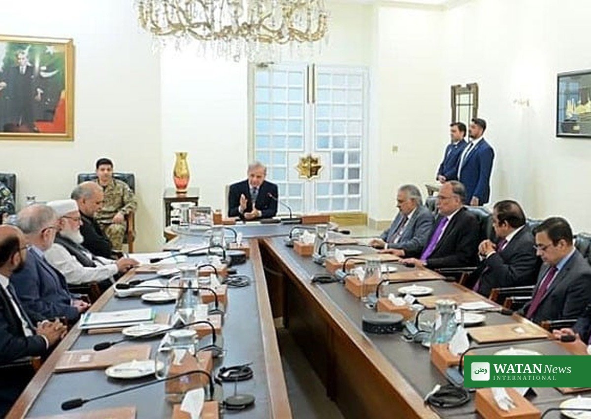 وزیراعظم ہاؤس میں حکومت اور جماعت اسلامی کے وفد کی ملاقات کی تصویر