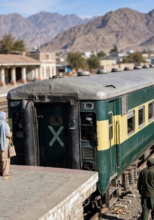کوئٹہ ریلوے اسٹیشن پر کھڑی مسافر ٹرین