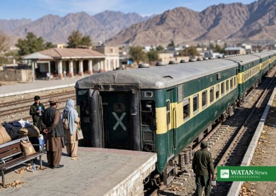 کوئٹہ ریلوے اسٹیشن پر کھڑی مسافر ٹرین
