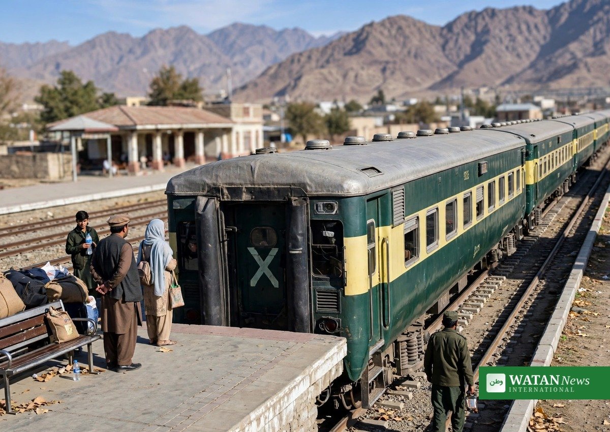 کوئٹہ ریلوے اسٹیشن پر کھڑی مسافر ٹرین