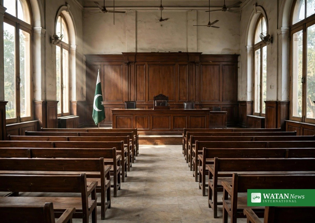عدالت کی عمارت کا اندرونی منظر