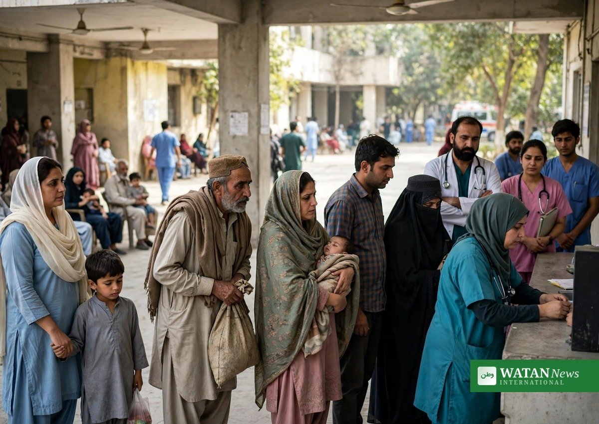 سرکاری اسپتال میں مریضوں کی قطار کی علامتی تصویر