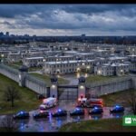 Emergency vehicles outside Riverbend Maximum Security Institution after the failed Christa Pike execution attempt