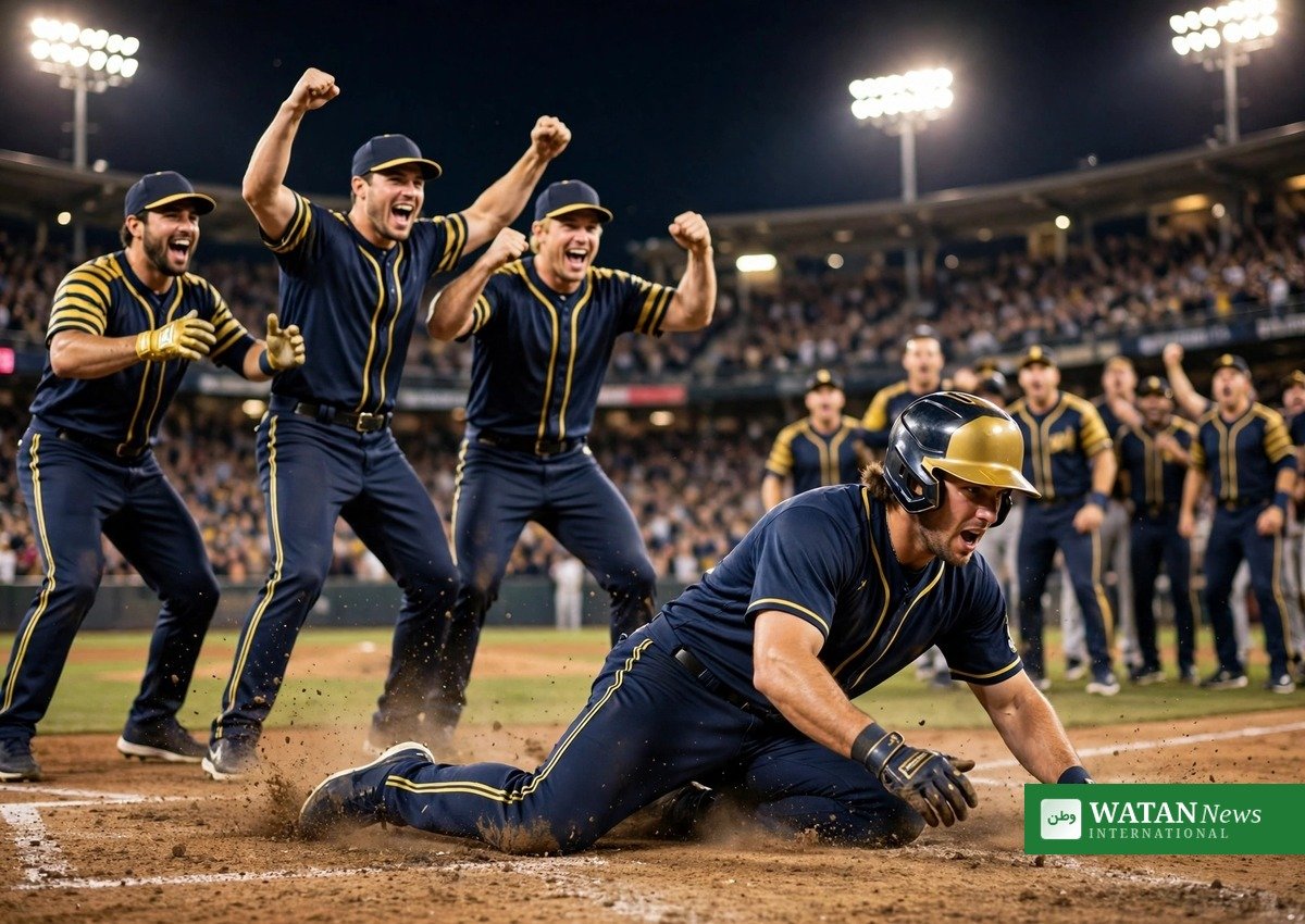 Brewers Rays World Series Game 2 celebration on the field at American Family Field