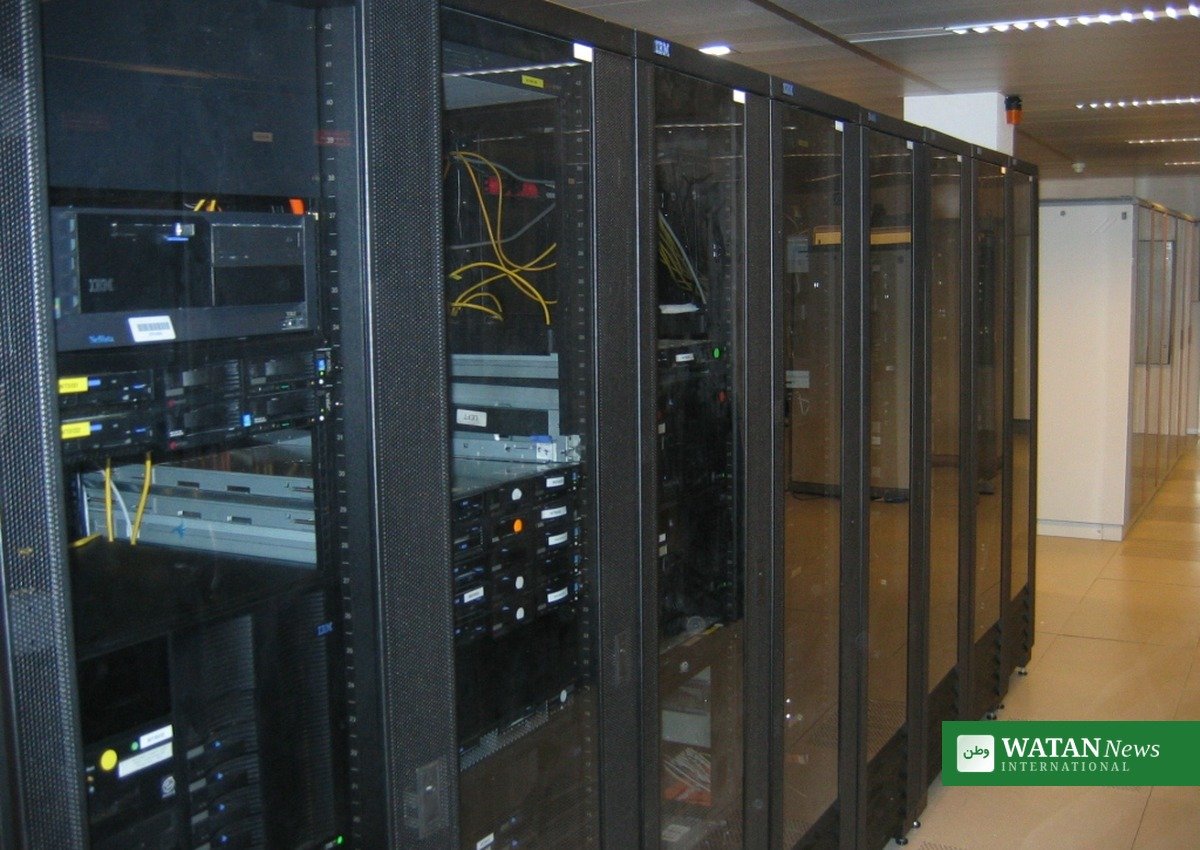 Server racks in a data centre after the Yandex data centre strike in Vladimir, Russia