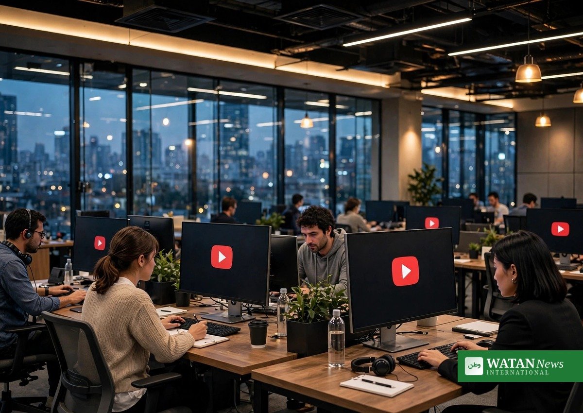 YouTube newsroom tools — digital newsroom with video platform screens