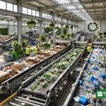 modern zero-waste recycling sorting facility